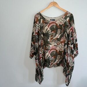 Martha Italy Silk Printed Leaf Blouse